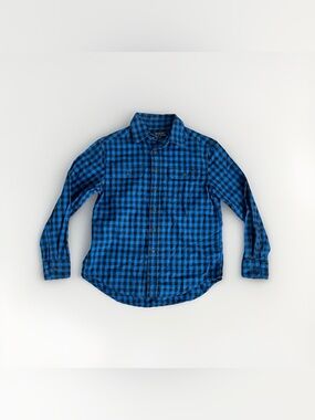 Polo Ralph Lauren Sz 8 Boys Blue Black Checkered Long Sleeve Shirt Button Down